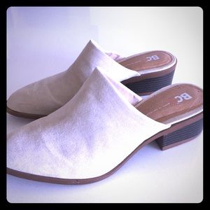 BC Suede Mules Slides Vegan Footwear, Taupe